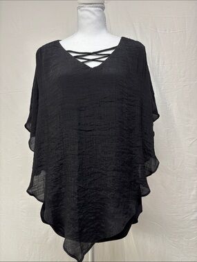 Alyx Black V-Neck Crisscross Blouse